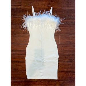 FASHION NOVA | Feather Trim Mini Dress
